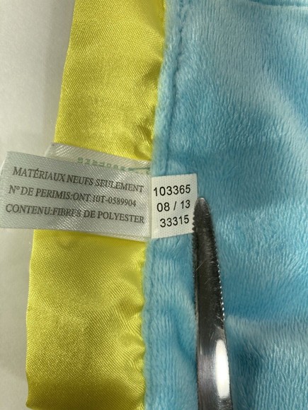 Goodnight Moon Bunny Rabbit Lovey Security Toy Plush Blanket Blue Yellow Satin - Picture 7 of 12